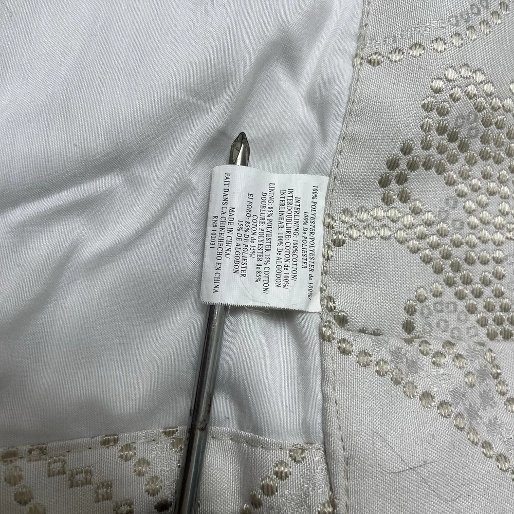 Regal Home Collections Ivory Curtain Embroidered Set Of 3 Lined 50